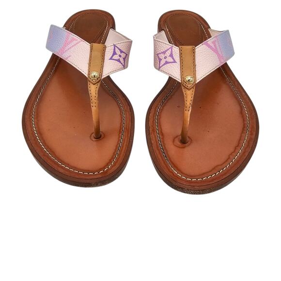 Louis Vuitton LV Sunny Flat Thong Sandal Flip Flop Pink Purple Size 38 US 8 - Picture 4 of 12